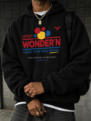Daily Bread Christian Hoodie – Matthew 6:11 Unisex Faith Streetwear Black / S product mockup