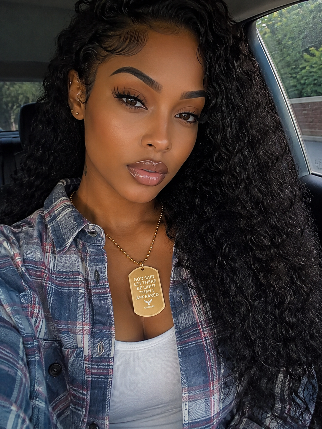 God Said Let There Be Light™ 18K Gold-Plated Dog Tag Necklace
