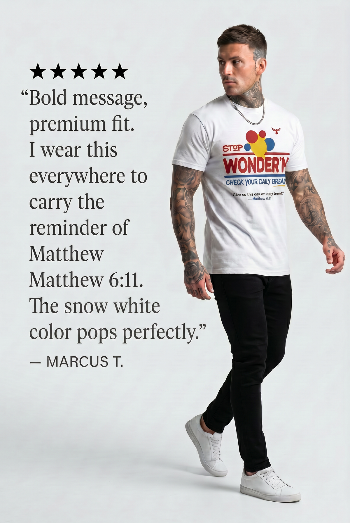 Give Us This Day™ Luxury Christian Graphic Tee | Matthew 6:11 Bible Verse