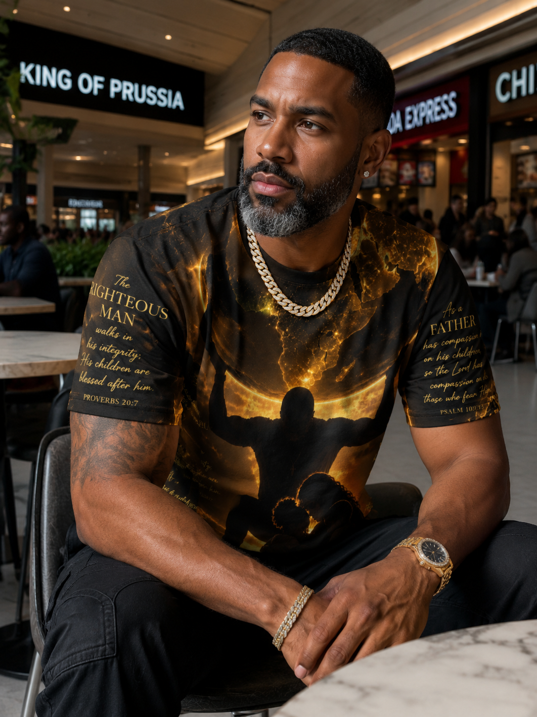 “He Has the Whole World in His Hands” Oversized Heavyweight Tee