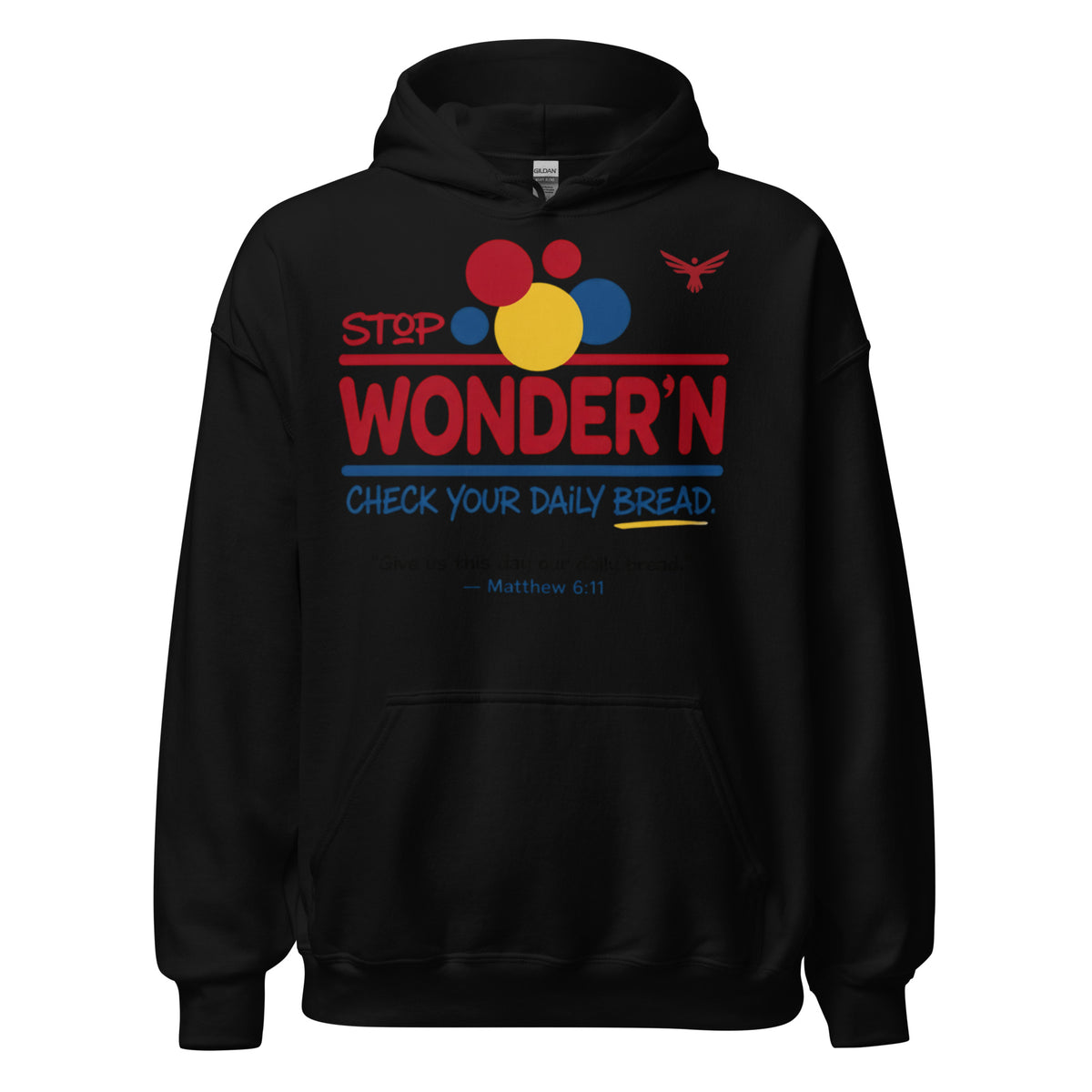 Daily Bread Christian Hoodie – Matthew 6:11 Unisex Faith Streetwear Black / S product mockup